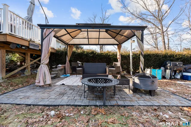 a view of wooden deck