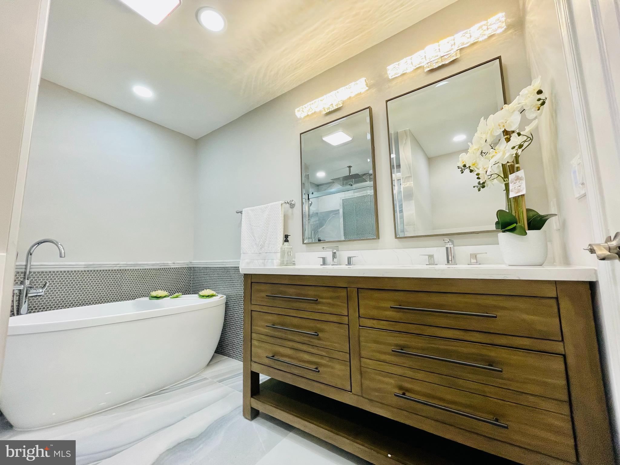 6378 English Ivy Way Springfield, VA 22152 - Photo 33 of 49 Master Bath with Built-in Alexa Speaker & Fan