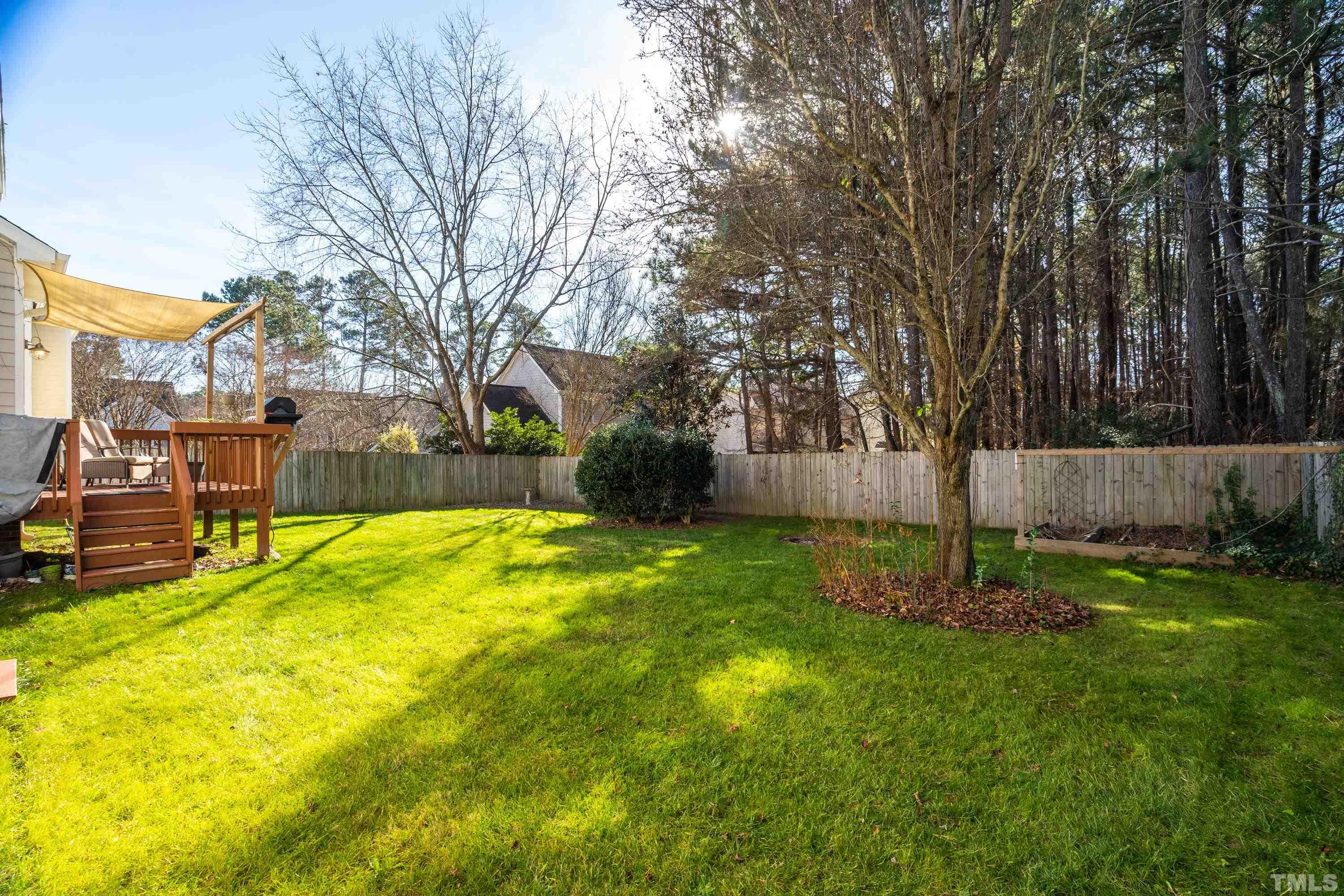 7405 Dorrington Trail Raleigh, NC 27615 - Photo 27 of 31 a view of a backyard with a small pool
