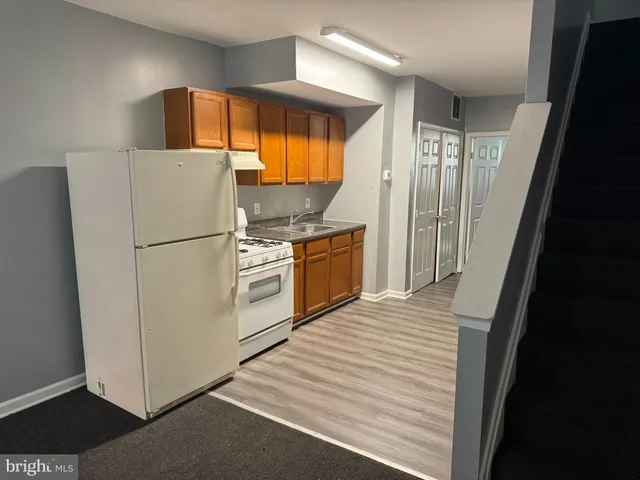 wooden floor in a kitchen