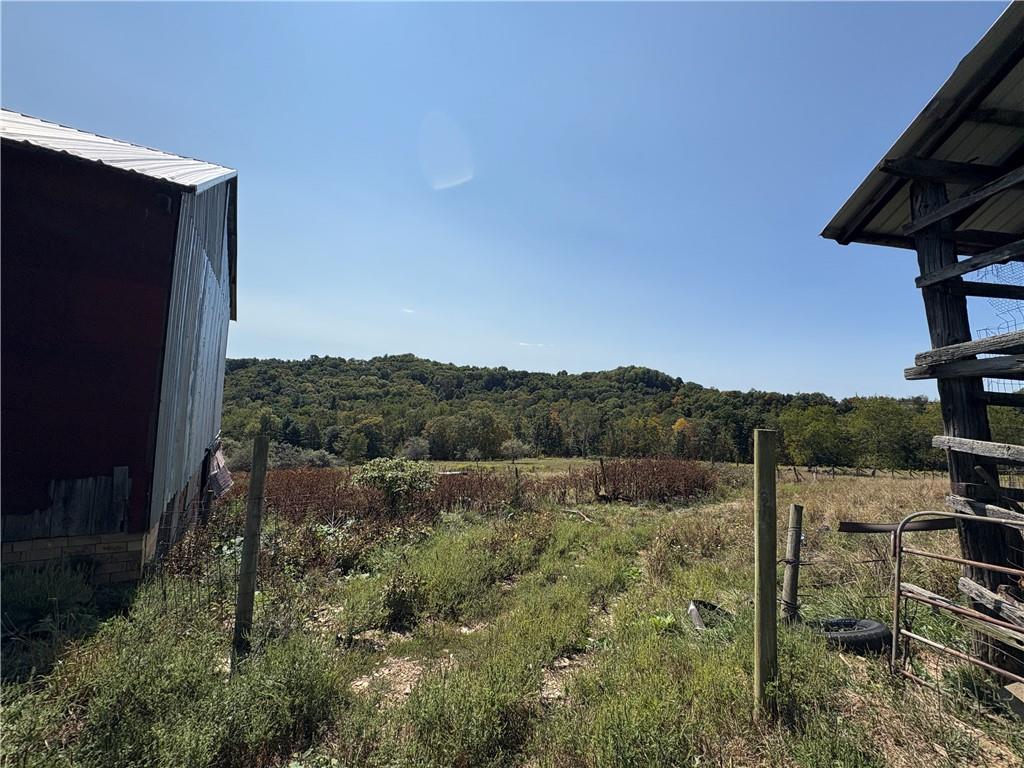 294 Sprankle Road Punxsutawney, PA 15767 - Photo 17 of 28 a view of a backyard with wooden fence and mountain view