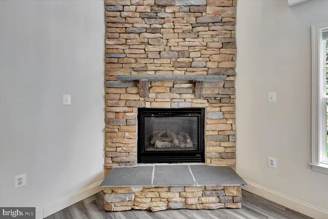 a room with fireplace