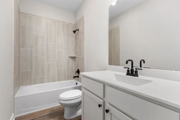 a bathroom with a sink a toilet and a bathtub