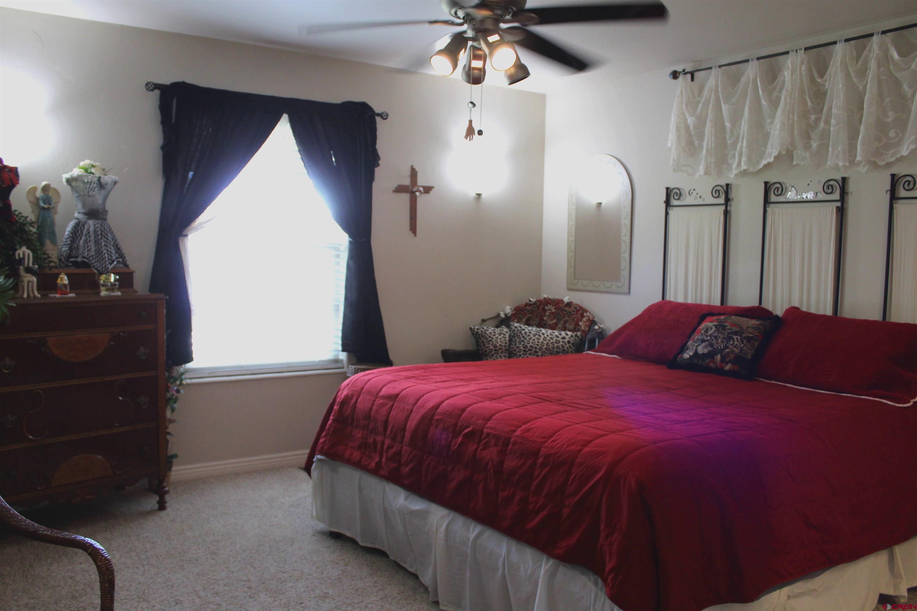 635 Northeast 2nd Street Cedaredge, CO 81413 - Photo 16 of 33 a bedroom with a bed a dresser and a potted plant