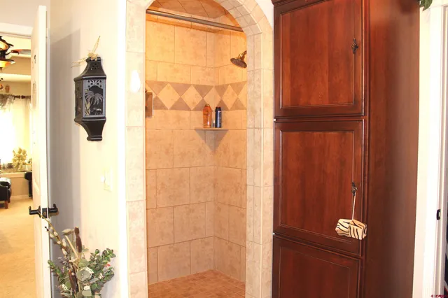 a bathroom with a shower