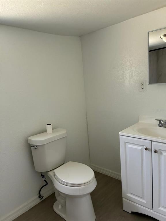 1008 Nebraska Street Leesburg, FL 34748 - Photo 22 of 26 a bathroom with a toilet a sink and wooden floor