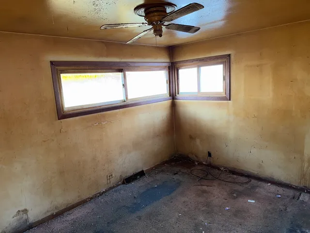 an empty room with a window