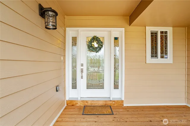 a view of a door of the house