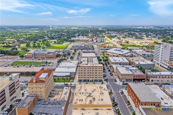 an aerial view of a city
