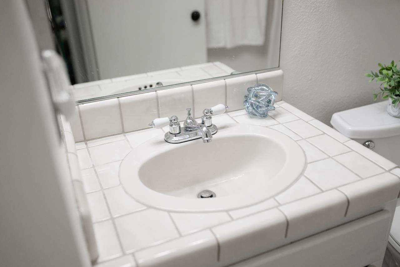 132 Arabian Way Scotts Valley, CA 95066 - Photo 65 of 82 a bathroom with a sink and a mirror