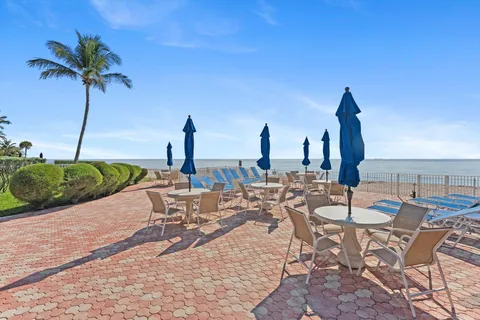 a view of an outdoor space with seating area