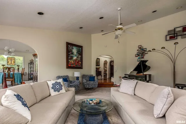 a living room with furniture