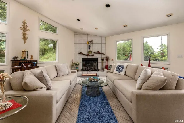 a living room with furniture