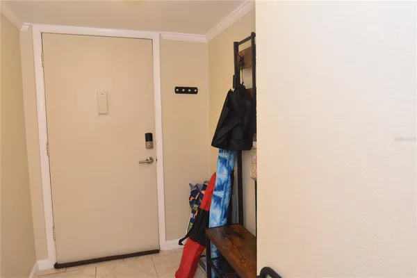 a view of entryway with wooden floor