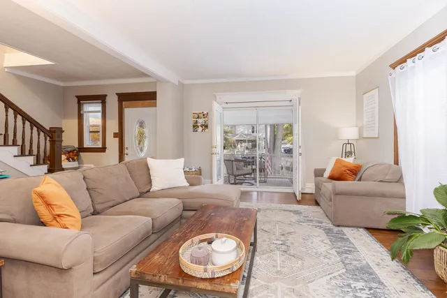 a living room with furniture