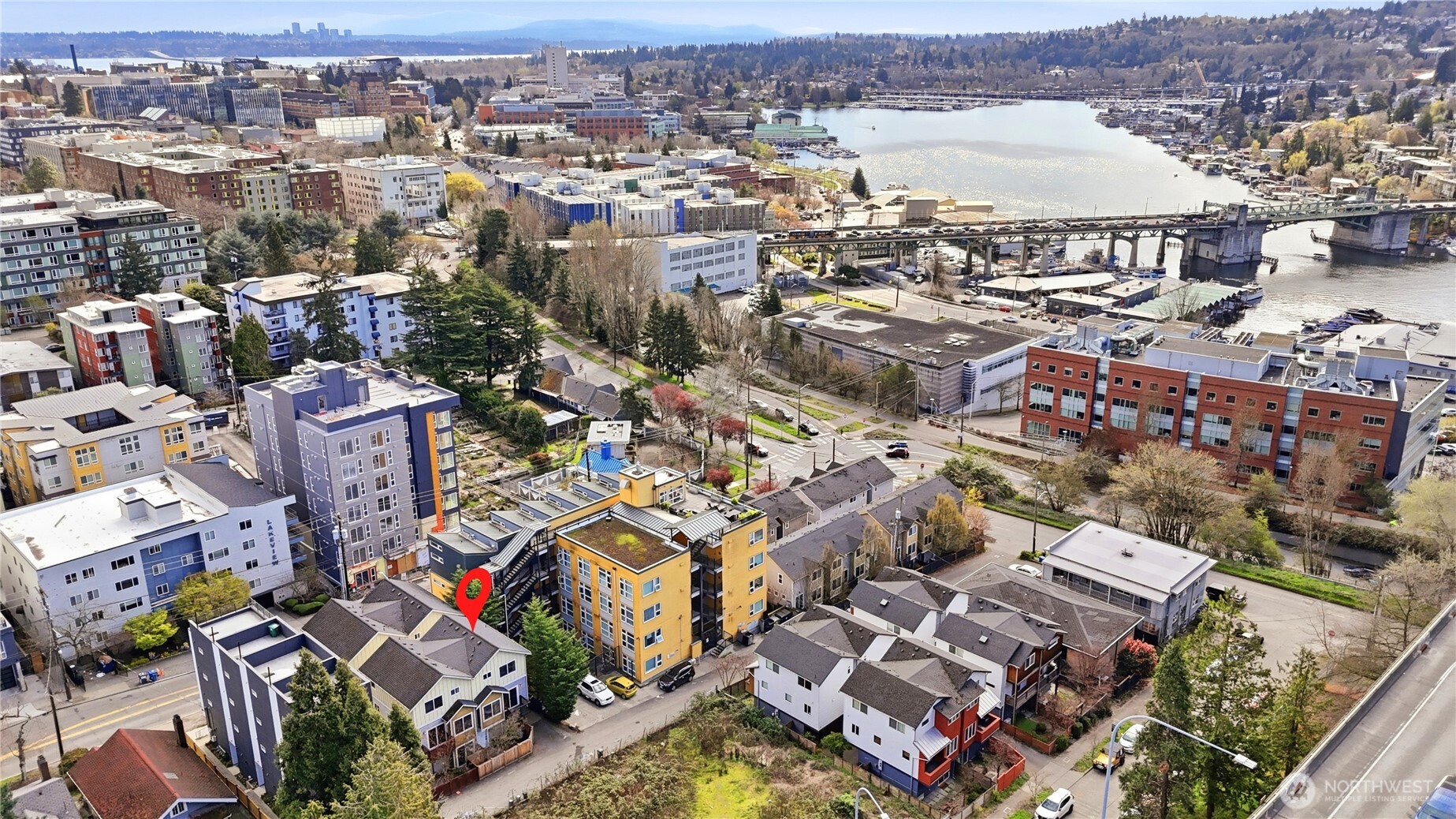4037 7th Avenue Northeast, Unit A Seattle, WA 98105 - Photo 32 of 35 an aerial view of a city with lots of residential buildings