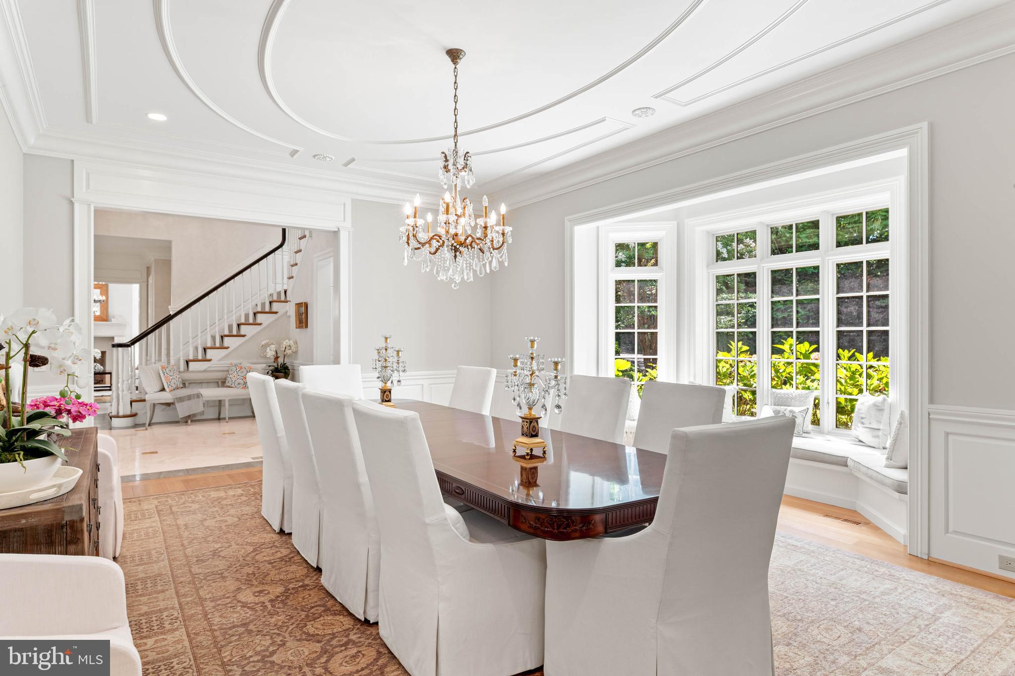 545 Avonwood Road Haverford, PA 19041 - Photo 26 of 86 a view of a dining room with furniture a chandelier and wooden floor