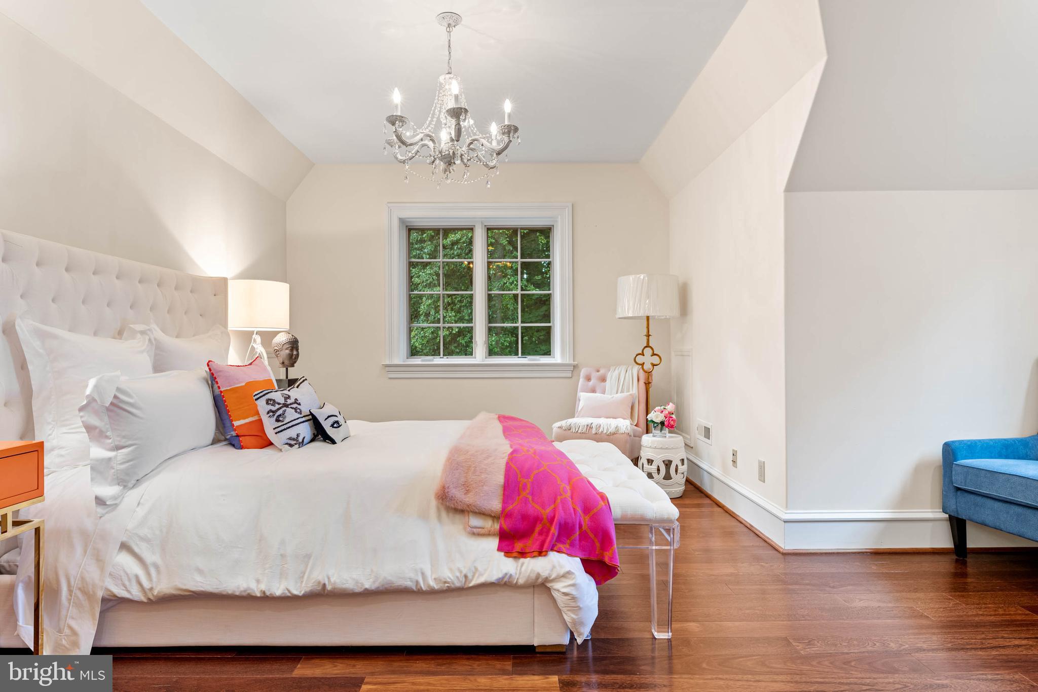 545 Avonwood Road Haverford, PA 19041 - Photo 57 of 86 a bed room with a bed and a chandelier