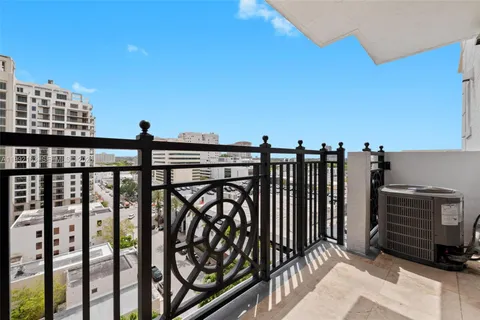 a view of balcony with city view