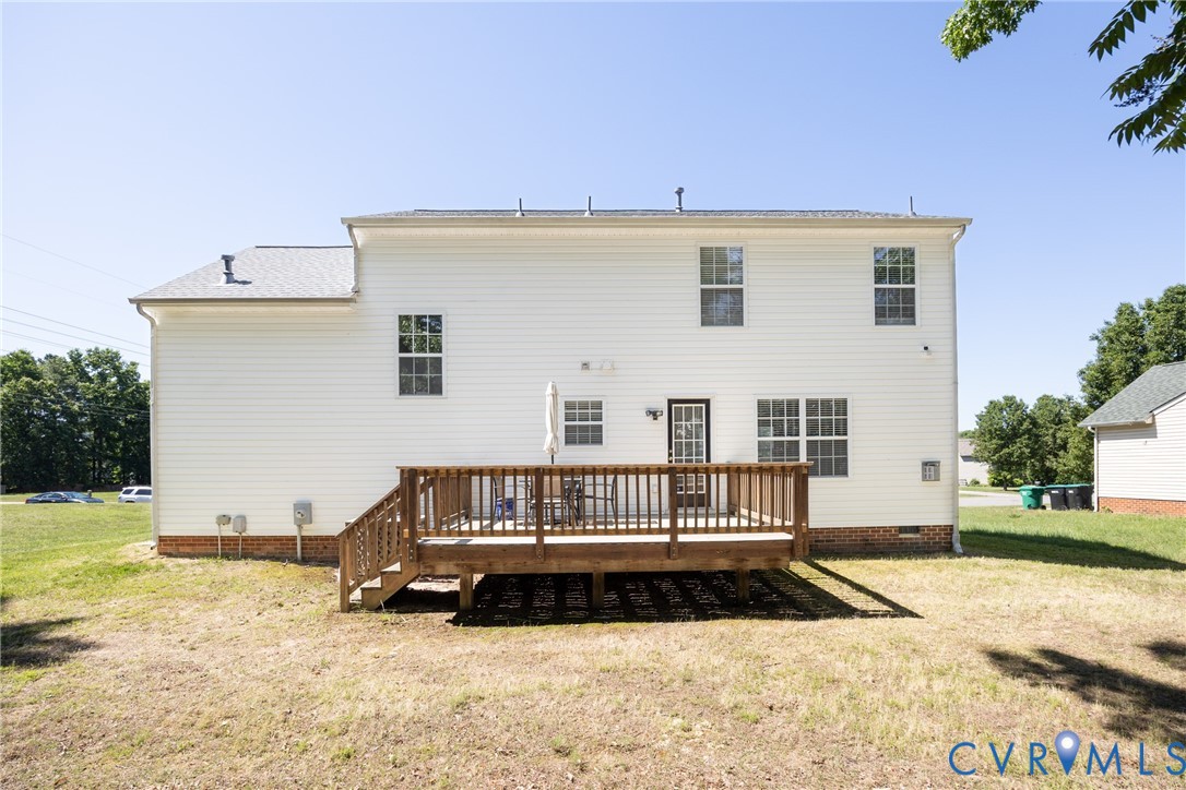 2928 Heather Ridge Drive Henrico, VA 23231 - Photo 5 of 34 Rear exterior featuring white vinyl siding, a mult