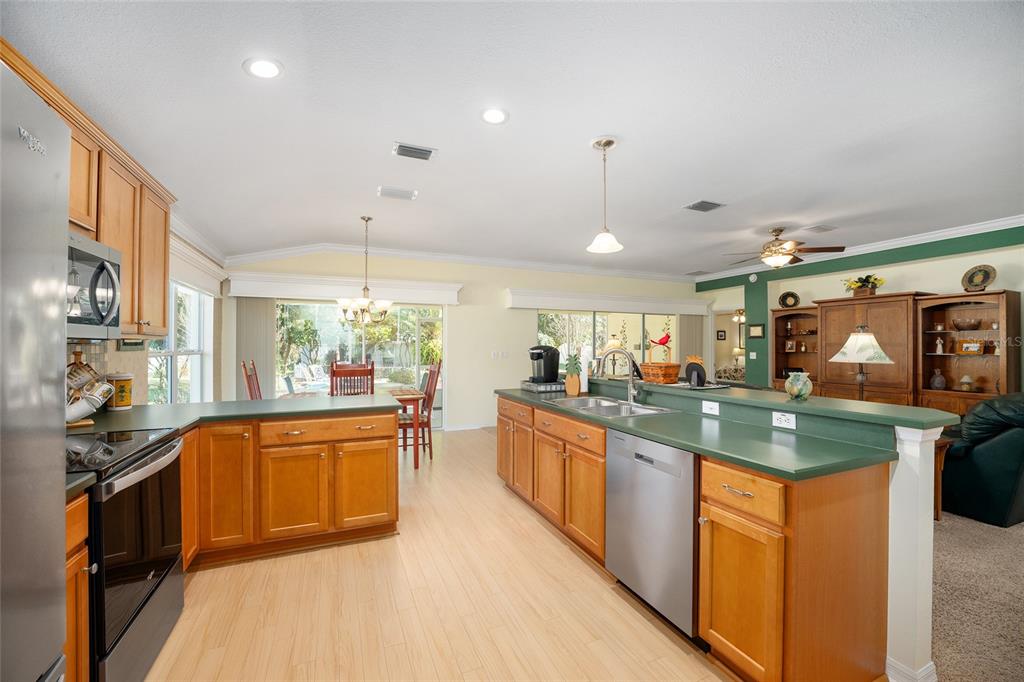 12309 Southeast 92nd Court Road Summerfield, FL 34491 - Photo 23 of 81 a kitchen with stainless steel appliances granite countertop sink stove and refrigerator