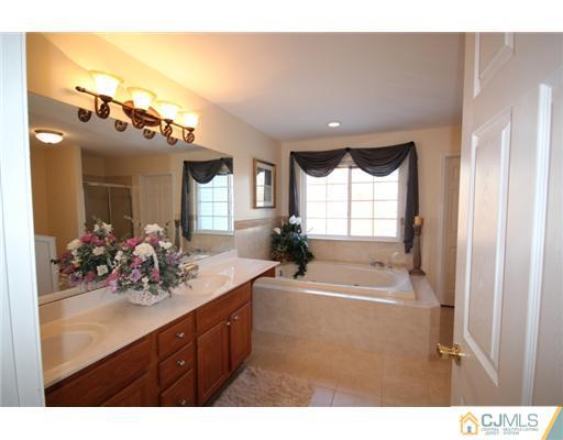 11 Gramercy Road Monmouth Junction, NJ 08852 - Photo 20 of 25 a bathroom with a sink a large mirror and a bathtub