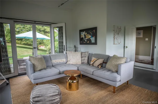 a view of a lake with a mountain in the background