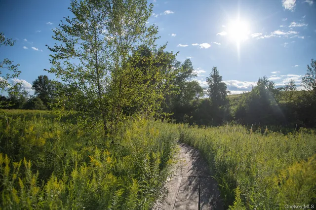 a view of a lake with a house in the background