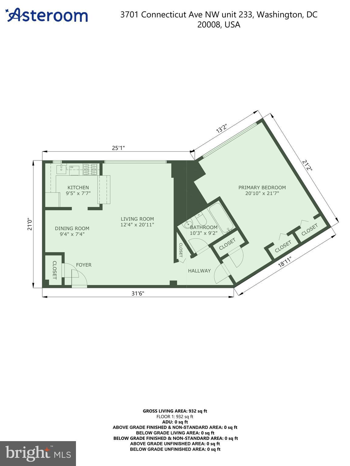 3701 Connecticut Avenue Northwest, Unit 233 Washington, DC 20008 - Photo 31 of 31 Floorplan