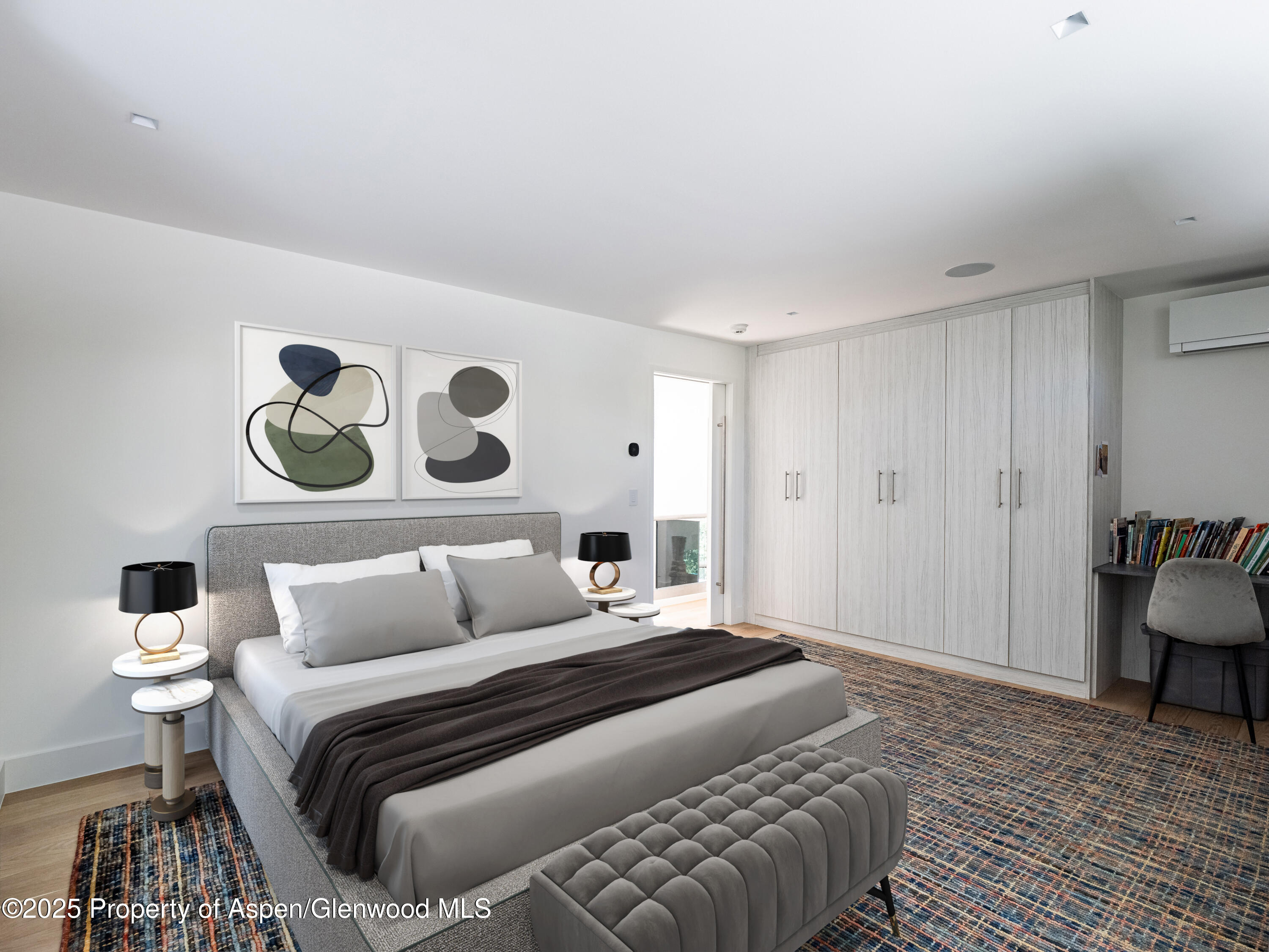 1440 Crystal Lake Road Aspen, CO 81611 - Photo 21 of 44 a bedroom with a bed and painting on the wall