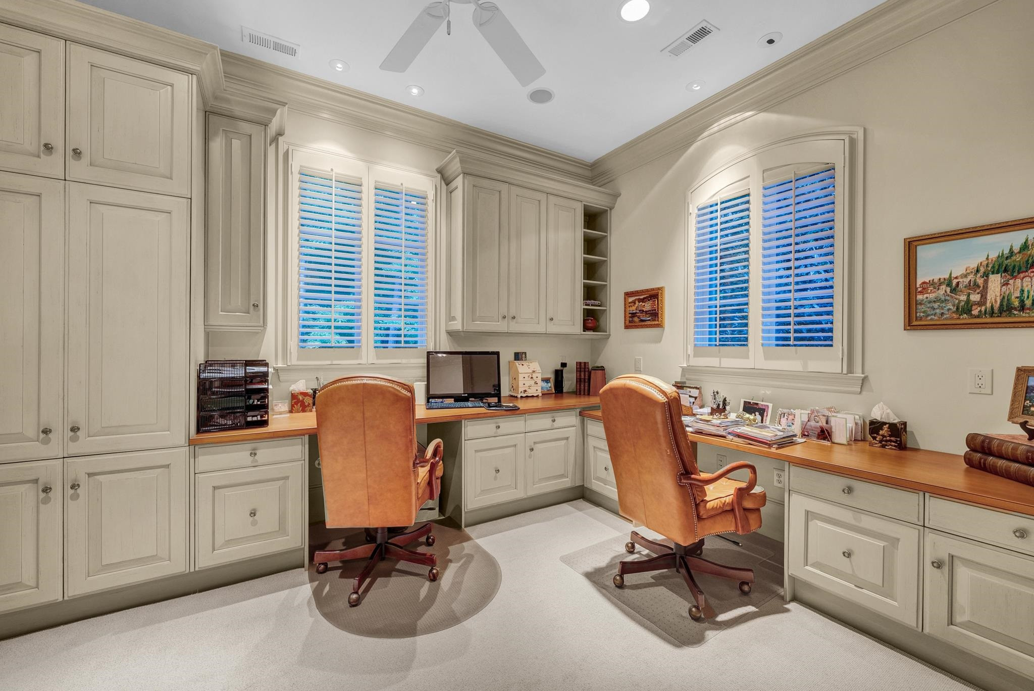 6036 Over Hadden Court Raleigh, NC 27614 - Photo 26 of 30 Large office with two built in desk w/cabinets. Great for people who work from home. Office