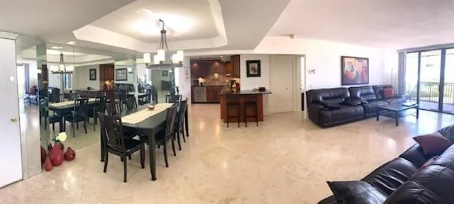 a kitchen with lots of counter top space