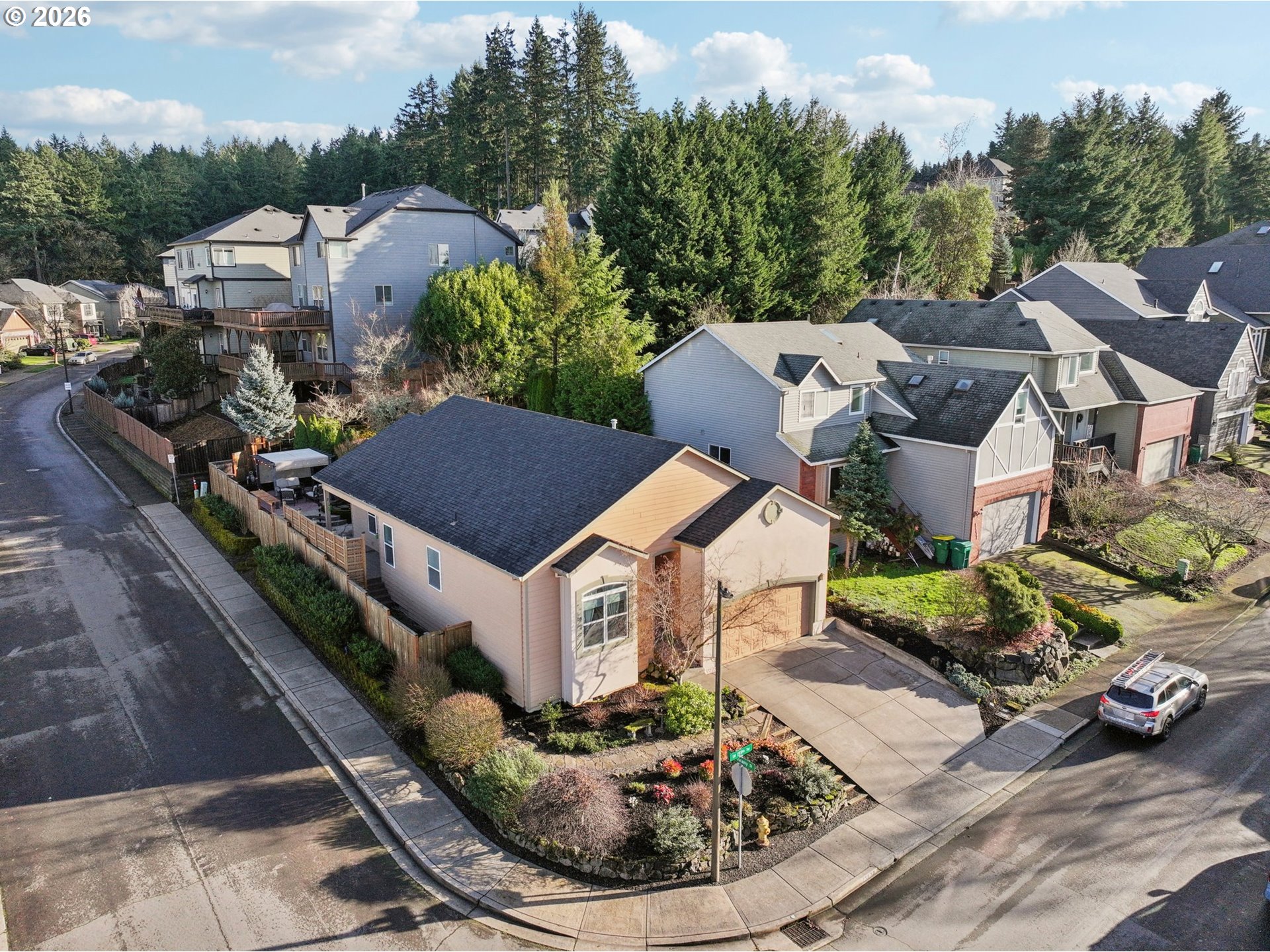 13728 Southwest 159th Terrace Portland, OR 97224 - Photo 42 of 48 a aerial view of a house with garden space and street view