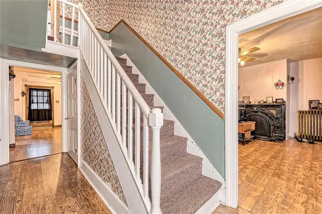 a picture of a bench in front of a door