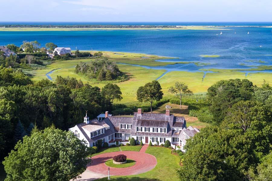 a view of a city with an ocean