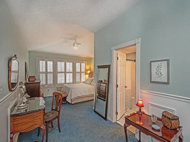 a view of a hallway with workspace