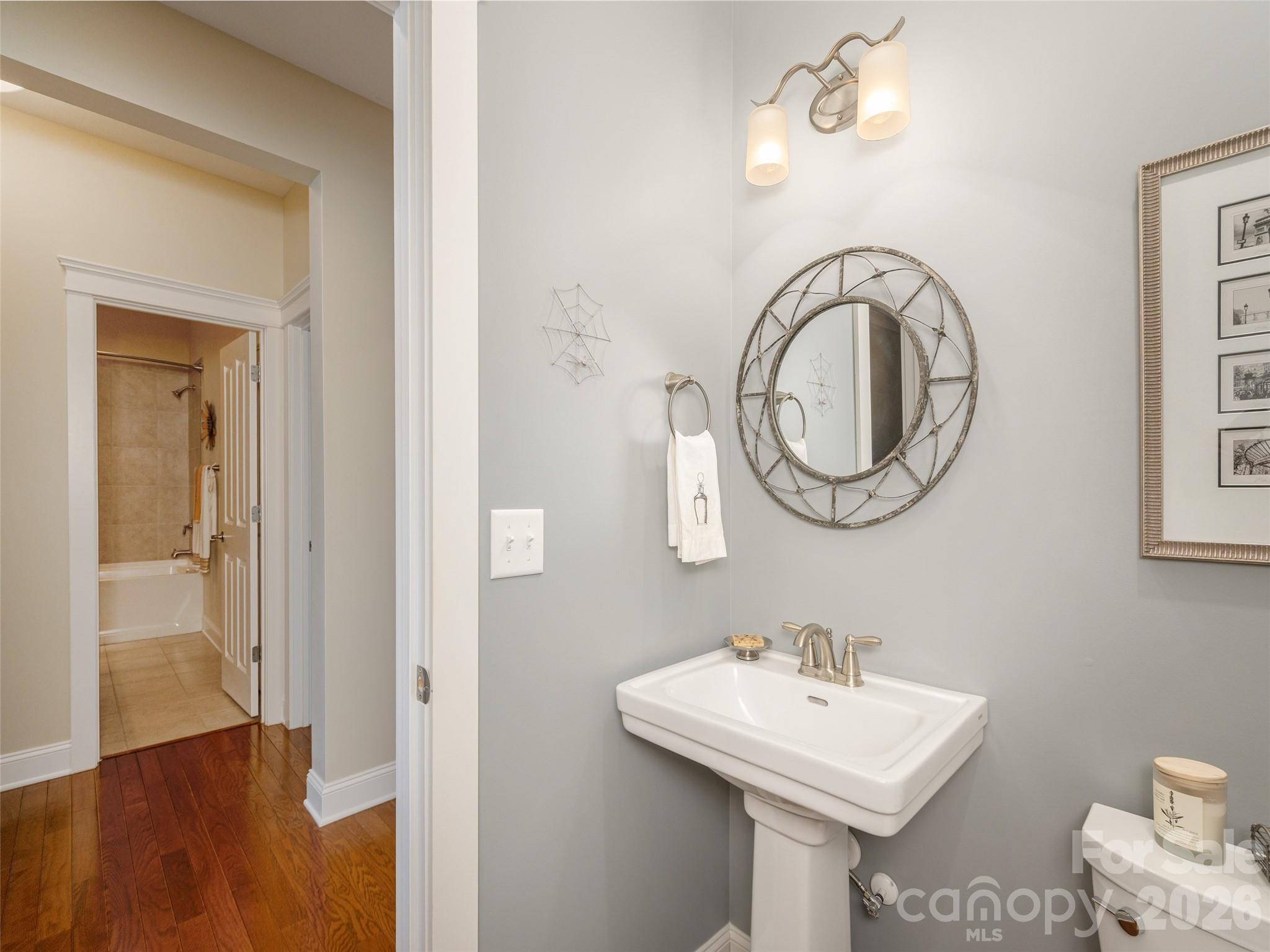 383 Monarch Road Hendersonville, NC 28739 - Photo 23 of 48 a bathroom with a sink and a mirror