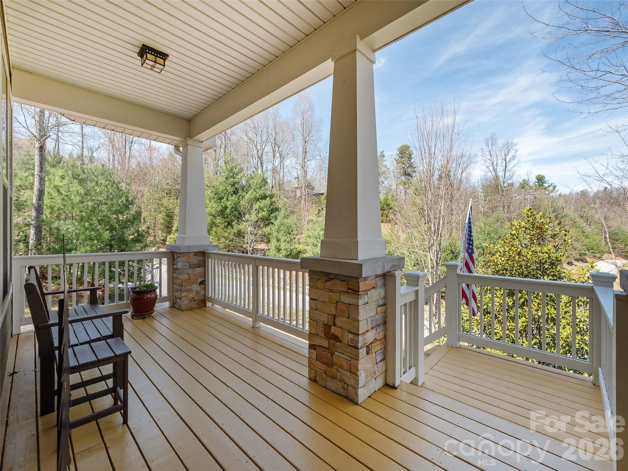 383 Monarch Road Hendersonville, NC 28739 - Photo 3 of 48 a view of a balcony with wooden floor