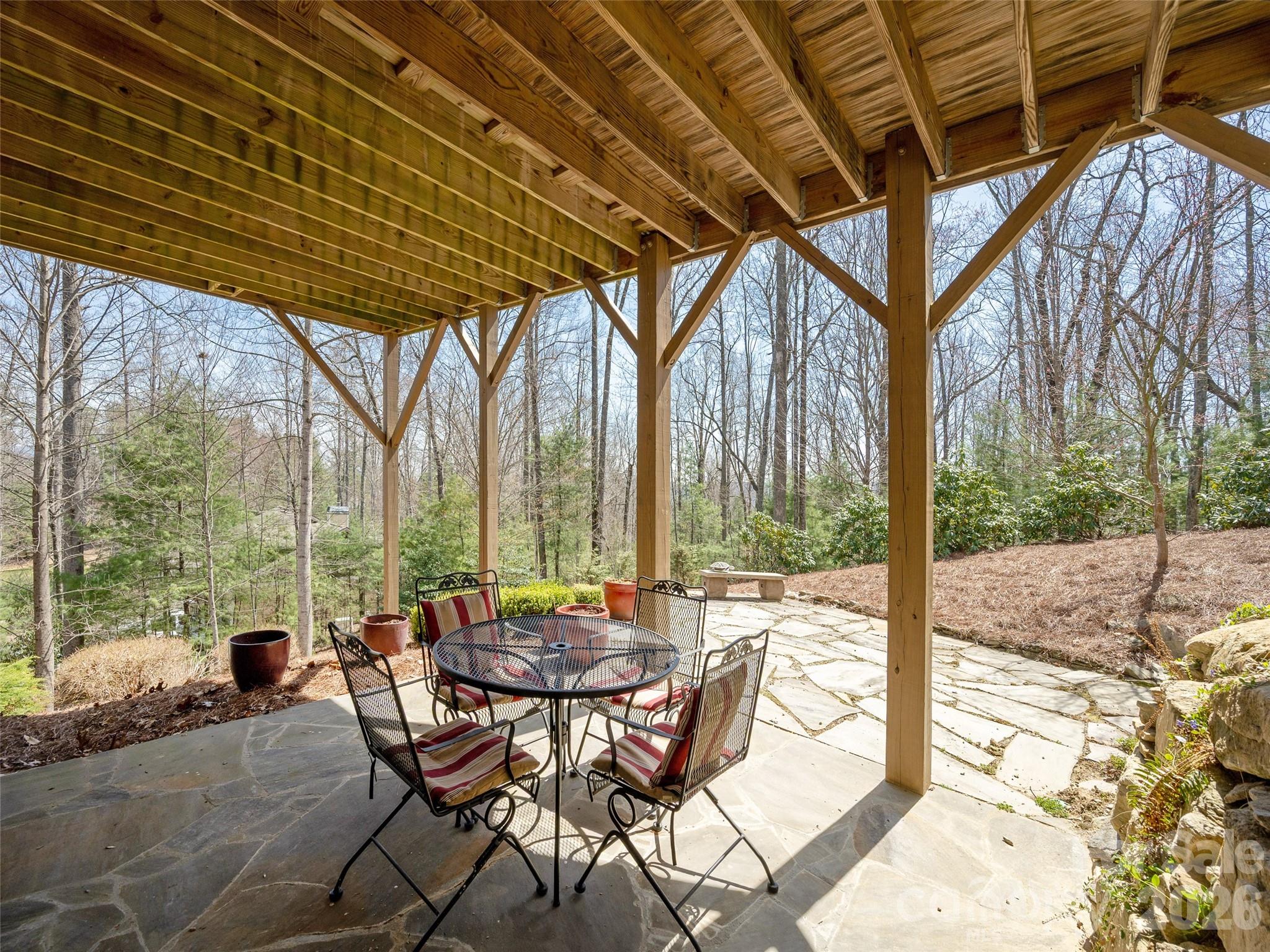 383 Monarch Road Hendersonville, NC 28739 - Photo 41 of 48 a view of an outdoor space with furniture and backyard