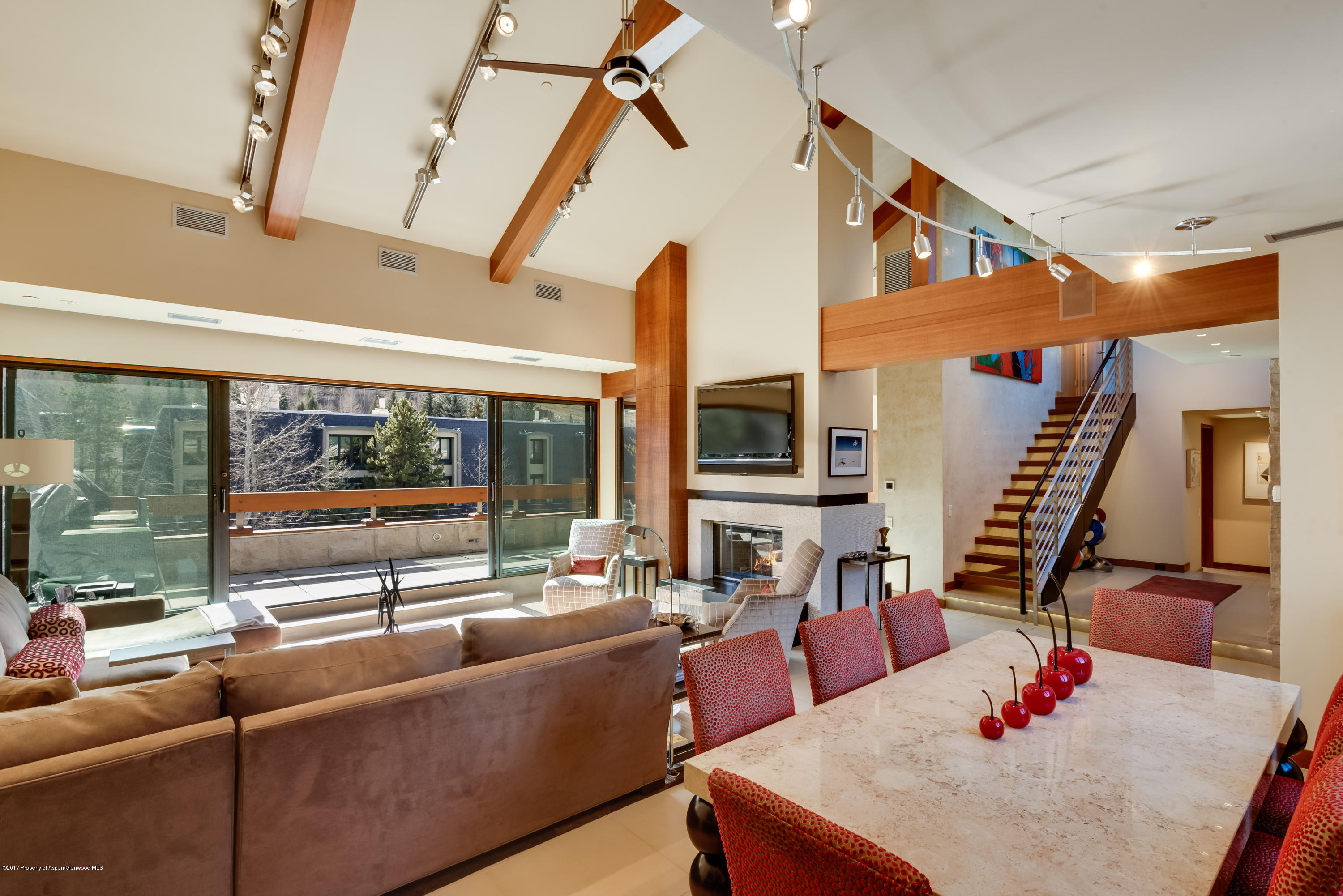 710 East Durant Avenue, Unit C & D Aspen, CO 81611 - Photo 3 of 23 a living room with furniture and a large window