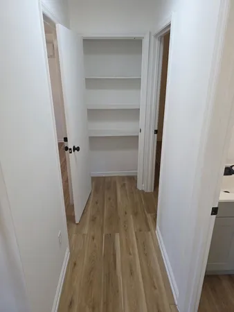 a view of a closet in a house