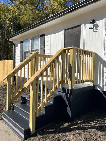 a view of a house with a balcony