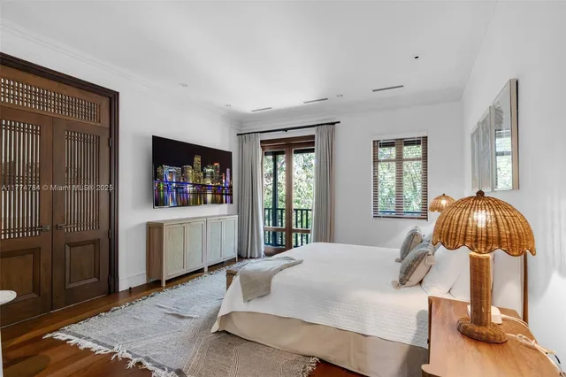 an aerial view of lake and city