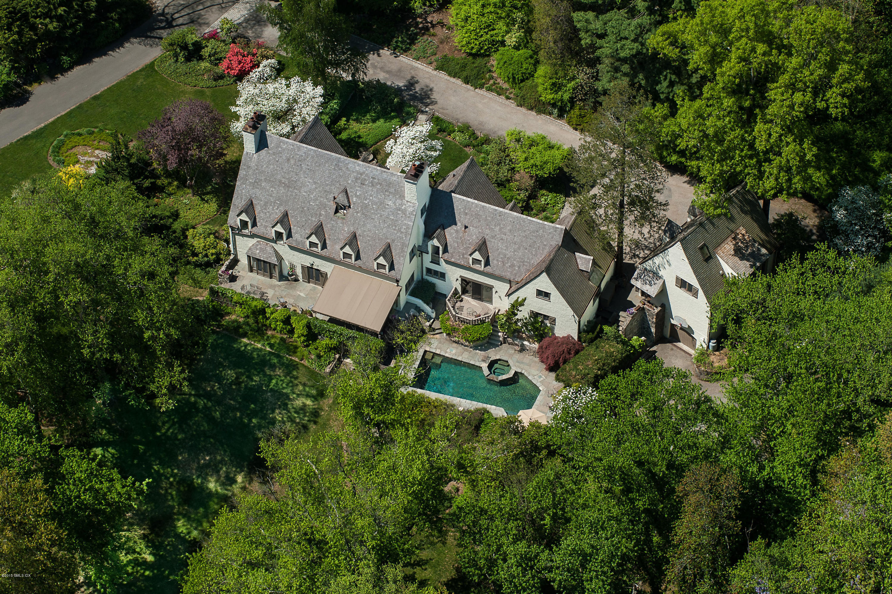 9 Frost Road Greenwich, CT 06830 - Photo 23 of 29 an aerial view of a house with outdoor space and street view