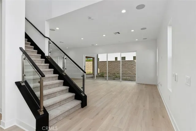 a view of kitchen with wooden floor
