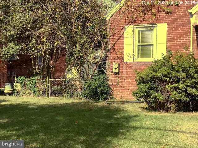 a garden view with a seating space