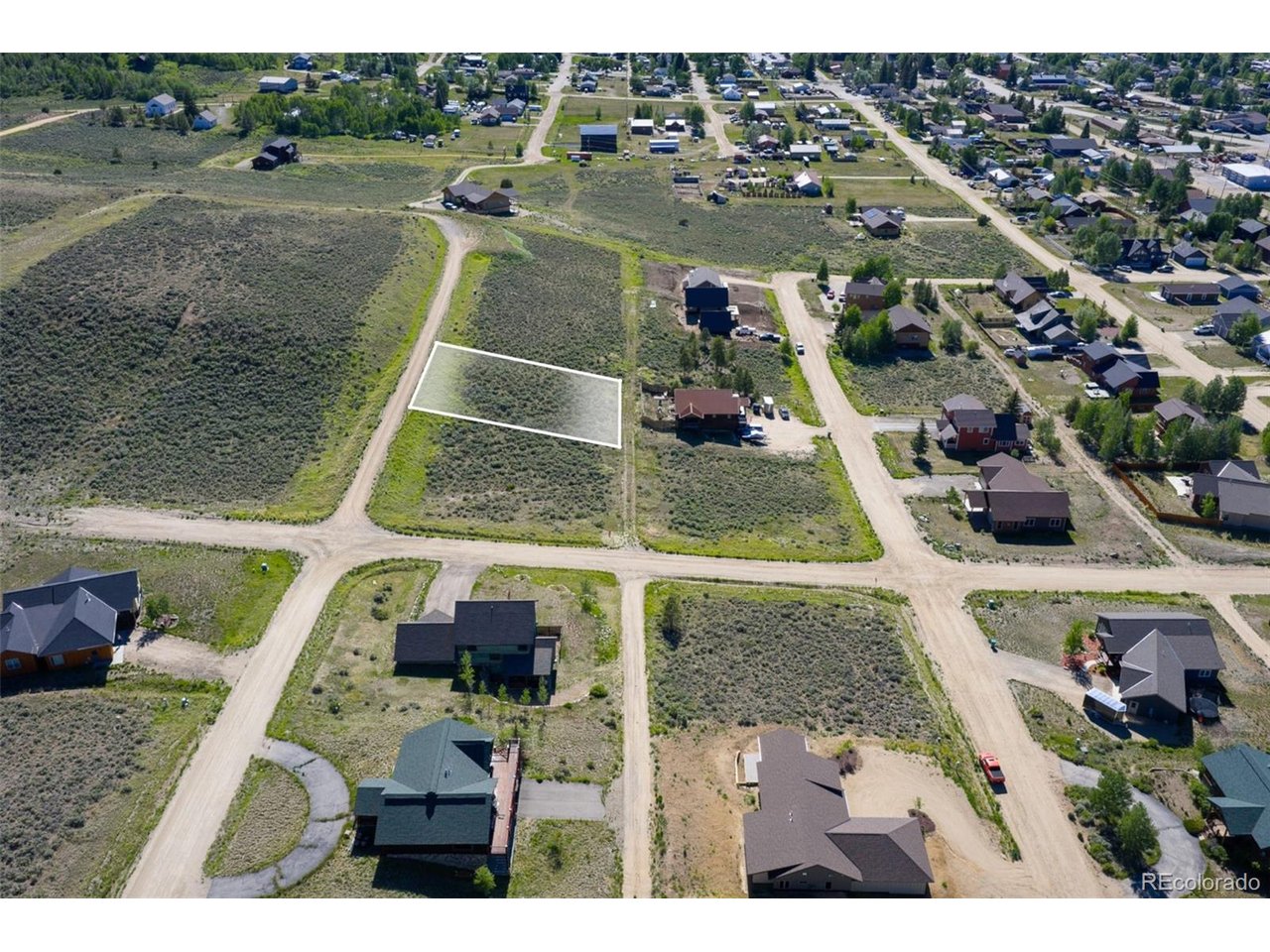 38 Ridgeway Avenue Hot Sulphur Springs, CO 80451 - Photo 8 of 9 Aerial - Markers and outlines are to give a general idea of the property location and are not to be relied upon.