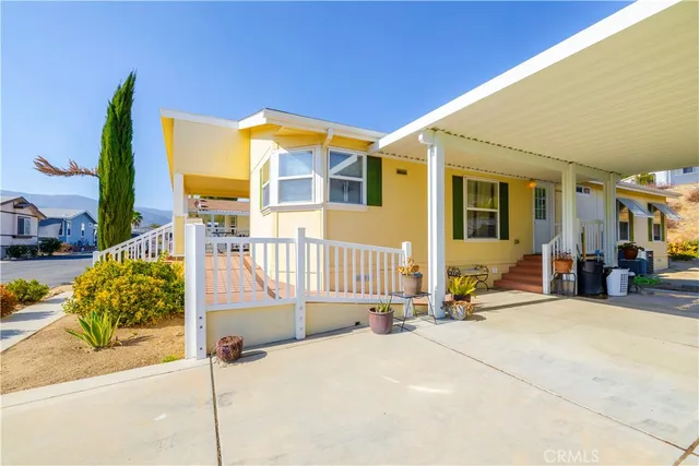 a view of a house with a patio
