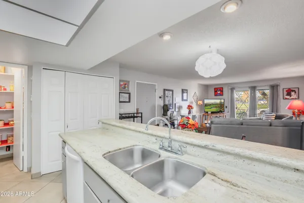 a view of living room and dining room