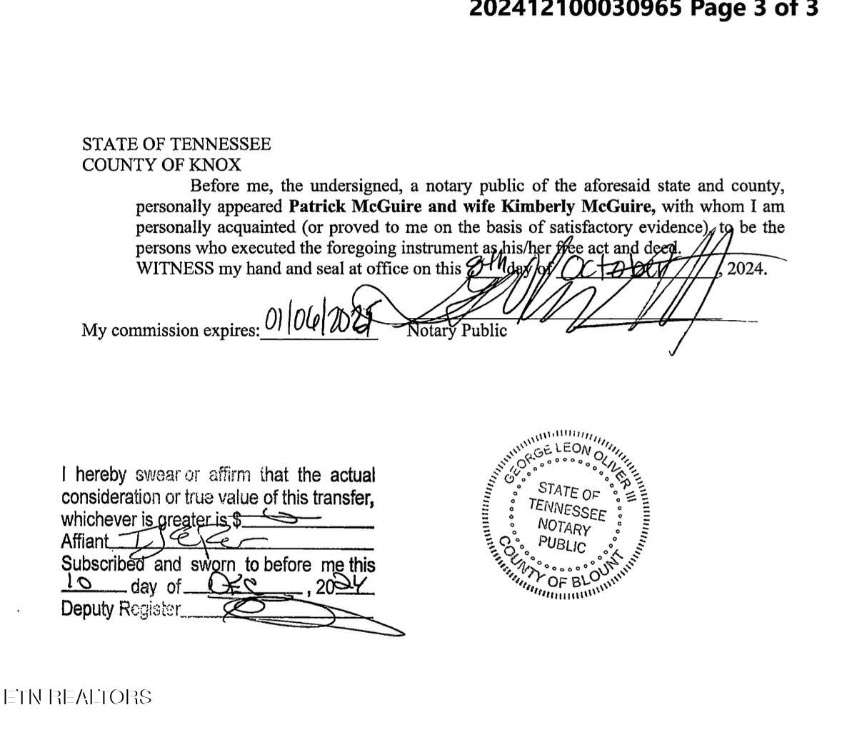 Old Valley Road Knoxville, TN 37920 - Photo 17 of 17 Easement Agreement, Page 3
